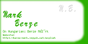 mark berze business card